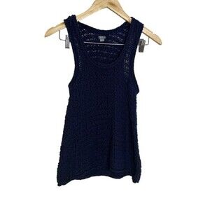 Aerie‎ Womens Sleeveless Racerback Blue Knit Tank Top Sz Small